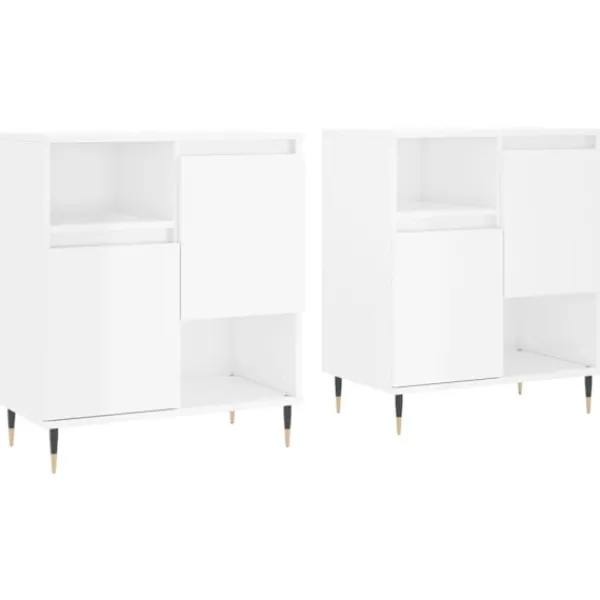 vidaXL Sideboards>Skänkar 2 delar högglans konstruerat trä
