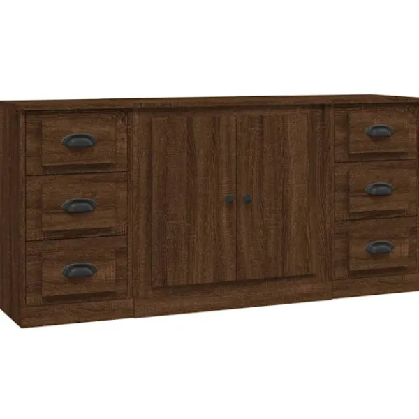 vidaXL Sideboards>Skänkar 3 st ek konstruerat trä