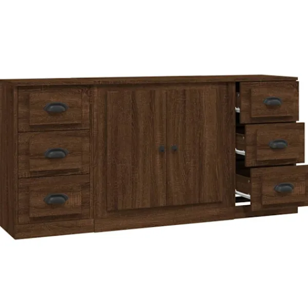 vidaXL Sideboards>Skänkar 3 st ek konstruerat trä