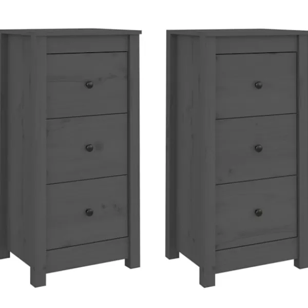 vidaXL Sängar>Skänkar 2 st 40x35x80 cm massiv furu