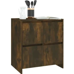 vidaXL Sideboards>Skänkar 2 st rökfärgad ek 70x41x75 cm konstruerat trä