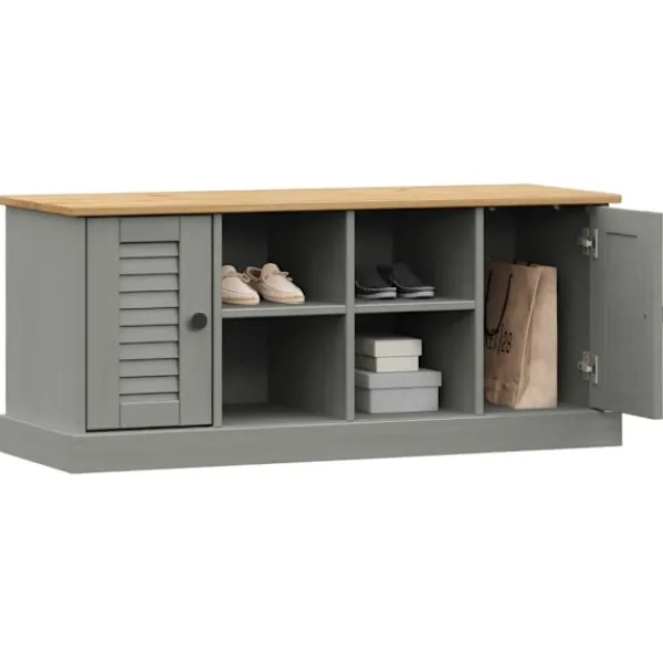vidaXL Tv-Bänkar>Skobänk VIGO 106x35x45 cm massiv furu