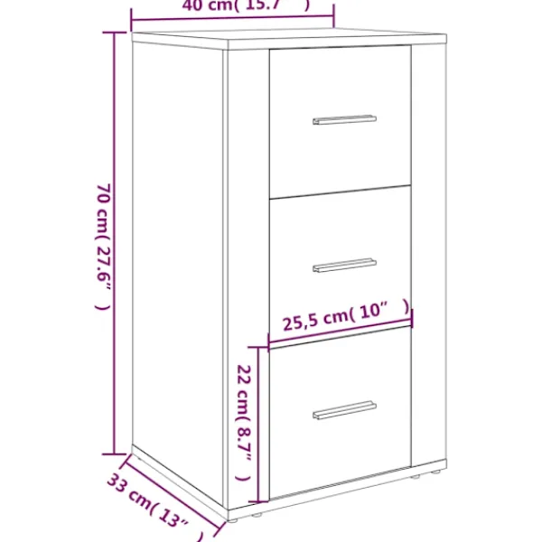 vidaXL Byråer>Skåp 40x33x70 cm konstruerat trä