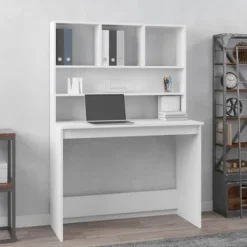 vidaXL Kontorsmöbler>Skrivbord med hyllor 102x45x148 cm konstruerat trä