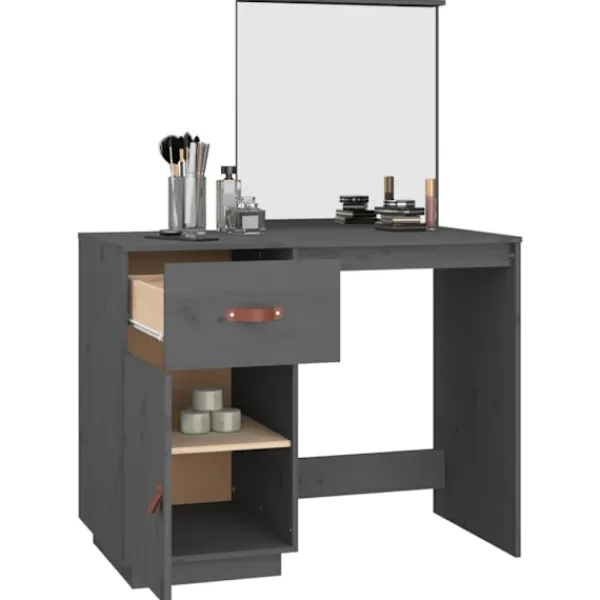vidaXL Sminkbord>Sminkbord 95x50x134 cm massiv furu