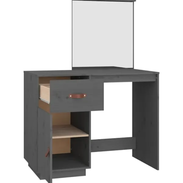 vidaXL Sminkbord>Sminkbord 95x50x134 cm massiv furu
