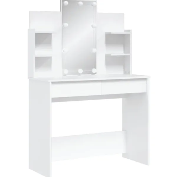 vidaXL Sminkbord>Sminkbord med LED 96x40x142 cm