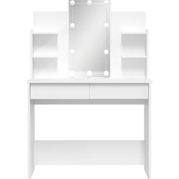 vidaXL Sminkbord>Sminkbord med LED 96x40x142 cm