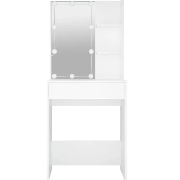 Sminkbord>vidaXL Sminkbord med LED Vit 60x40x140 cm