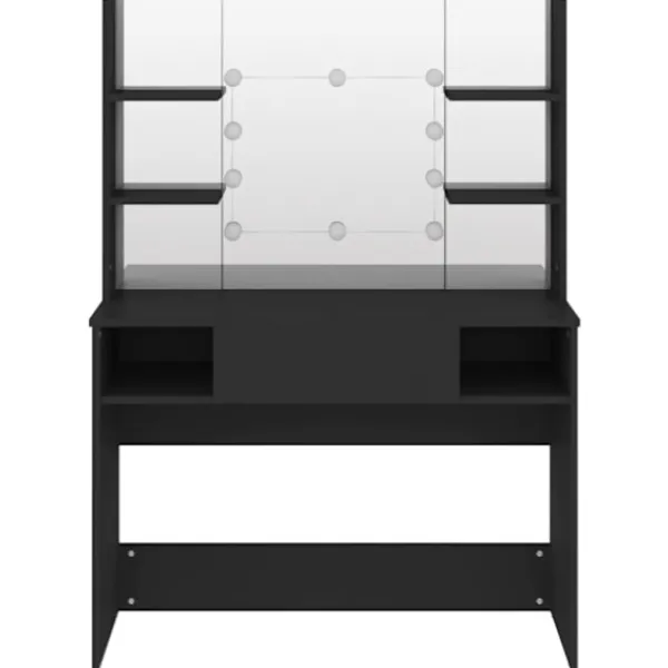vidaXL Sminkbord>Sminkbord med LED-belysning 100x40x135 cm MDF