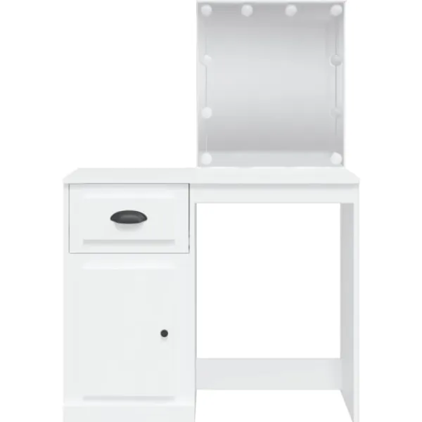 vidaXL Sminkbord>Sminkbord med LED-lampor 90x42x132,5 cm