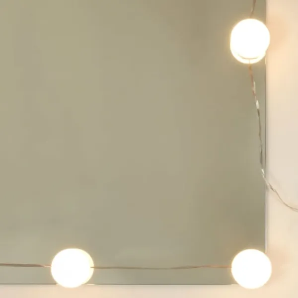 vidaXL Sminkbord>Sminkbord med LED-lampor 90x42x132,5 cm