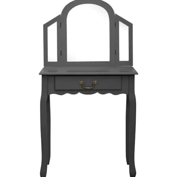 vidaXL Sminkbord>Sminkbord med pall 65x36x128 cm kejsarträ MDF