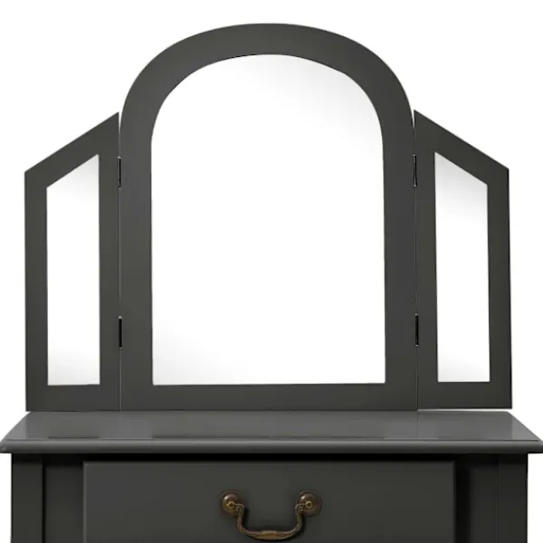 vidaXL Sminkbord>Sminkbord med pall 65x36x128 cm kejsarträ MDF