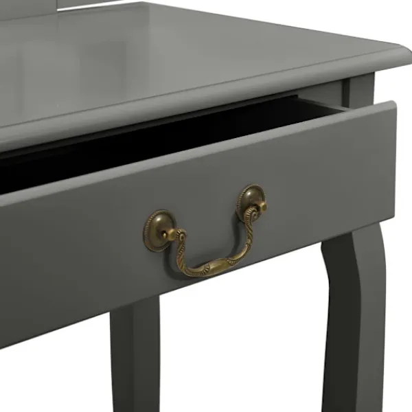 vidaXL Sminkbord>Sminkbord med pall 65x36x128 cm kejsarträ MDF