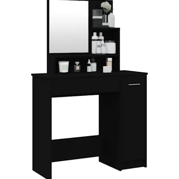 vidaXL Sminkbord>Sminkbord med spegel 86,5x35x136 cm