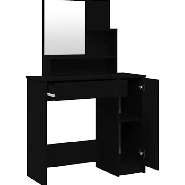 vidaXL Sminkbord>Sminkbord med spegel 86,5x35x136 cm