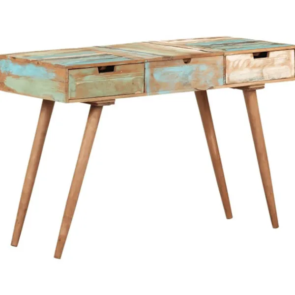 vidaXL Sminkbord>Sminkbord med spegel 112x45x76 cm massivt återvunnet trä