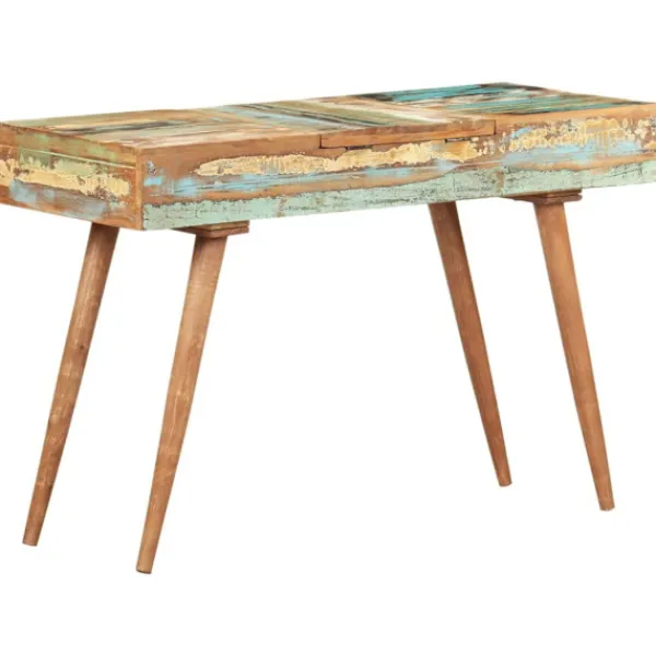 vidaXL Sminkbord>Sminkbord med spegel 112x45x76 cm massivt återvunnet trä