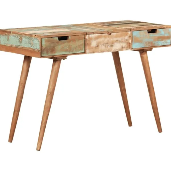 vidaXL Sminkbord>Sminkbord med spegel 112x45x76 cm massivt återvunnet trä