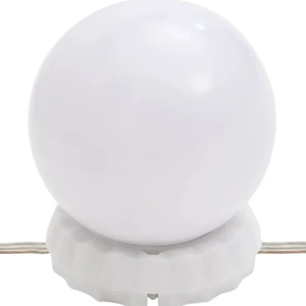 vidaXL Sminkbord>Sminkbord med spegel LED massiv furu