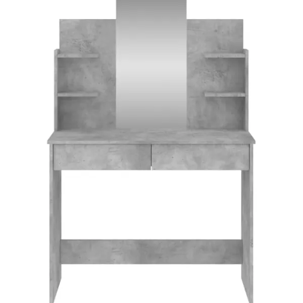 vidaXL Sminkbord>Sminkbord med spegel betong 96x39x142 cm