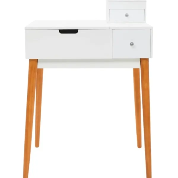 vidaXL Sminkbord>Sminkbord med spegel MDF 60x50x86 cm Vit