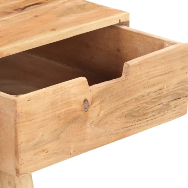 vidaXL Sminkbord>Sminkbord med spegel 112x45x76 cm massivt mangoträ