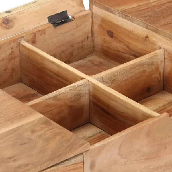 vidaXL Sminkbord>Sminkbord med spegel 112x45x76 cm massivt mangoträ