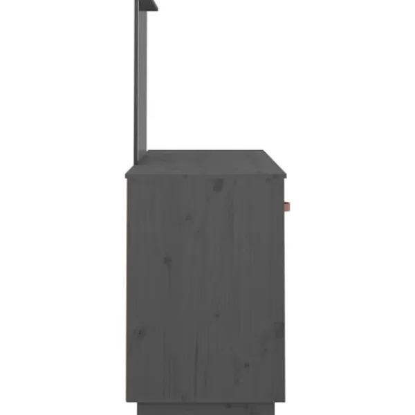 vidaXL Sminkbord>Sminkbord med spegel massiv furu