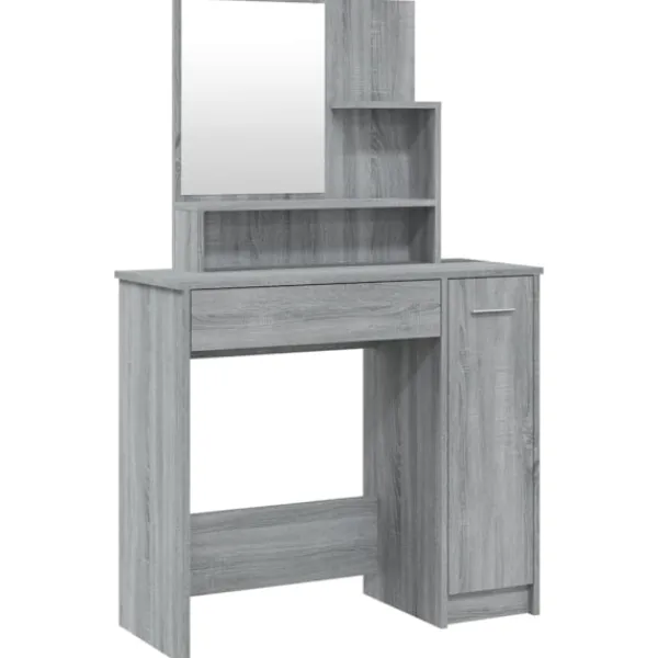 vidaXL Sminkbord>Sminkbord med spegel sonoma 86,5x35x136 cm