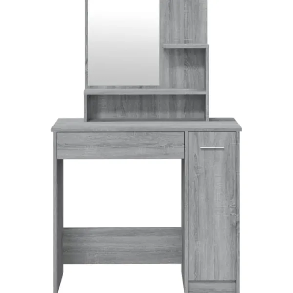 vidaXL Sminkbord>Sminkbord med spegel sonoma 86,5x35x136 cm
