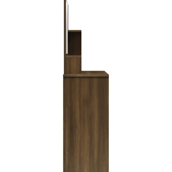 vidaXL Sminkbord>Sminkbord med spegel ek 86,5x35x136 cm