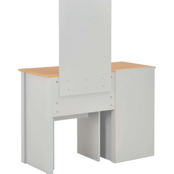 vidaXL Sminkbord>Sminkbord med spegel och pall 104x45x131 cm