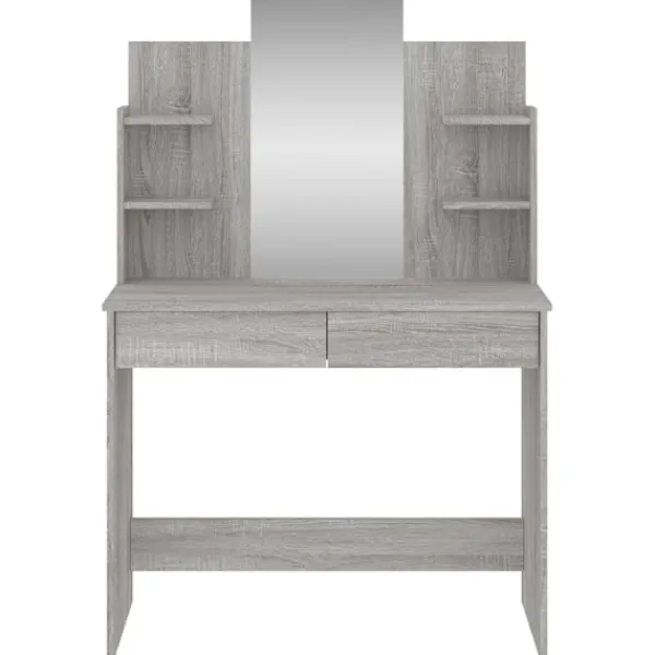 vidaXL Sminkbord>Sminkbord med spegel sonoma 96x39x142 cm