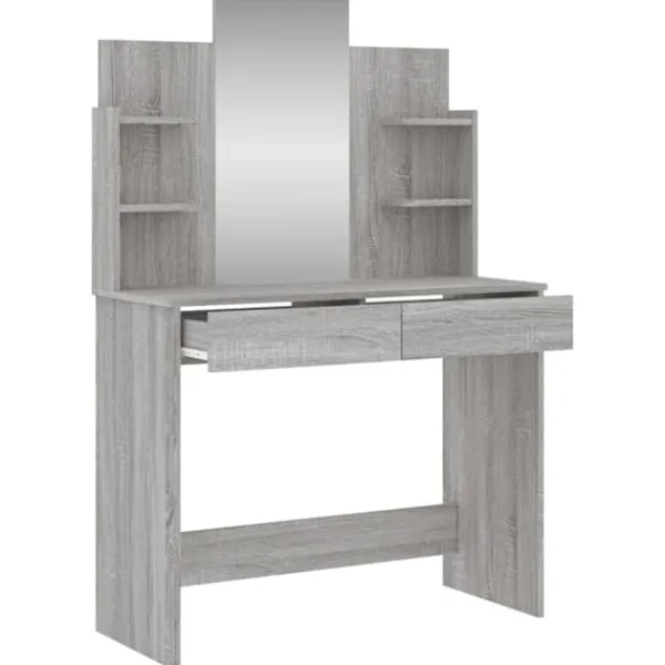 vidaXL Sminkbord>Sminkbord med spegel sonoma 96x39x142 cm