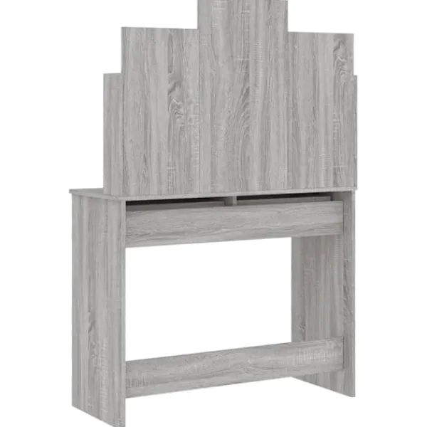 vidaXL Sminkbord>Sminkbord med spegel sonoma 96x39x142 cm