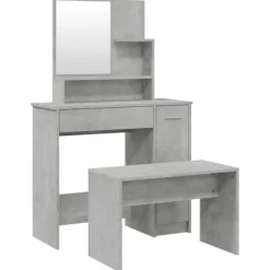 vidaXL Sminkbord>Sminkbord set betong 86,5x35x136 cm