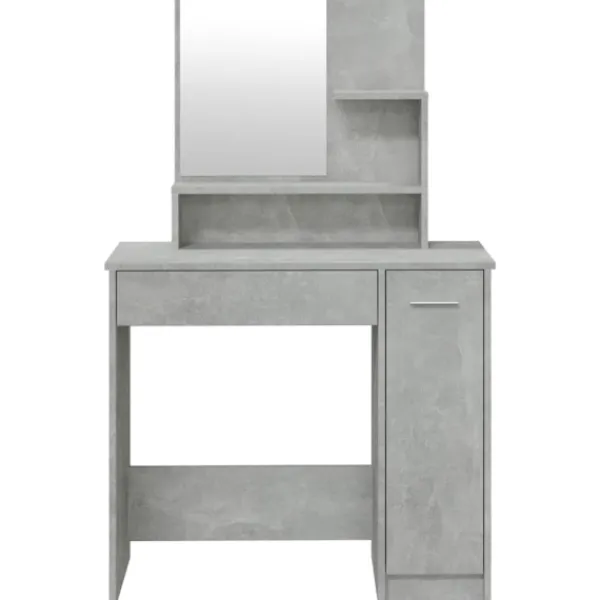 vidaXL Sminkbord>Sminkbord set betong 86,5x35x136 cm