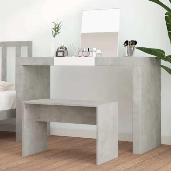 vidaXL Sminkbord>Sminkpall betong 70x35x45 cm konstruerat trä