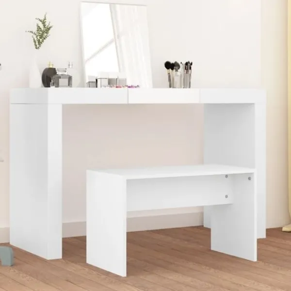 vidaXL Sminkbord>Sminkpall 70x35x45 cm konstruerat trä