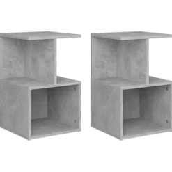 vidaXL Sängar>Sängbord 2 st Betonggrå 35x35x55 cm konstruerat trä grå