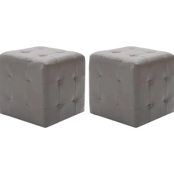 vidaXL Sittpuffar>Sängbord 2 st 30x30x30 cm konstläder