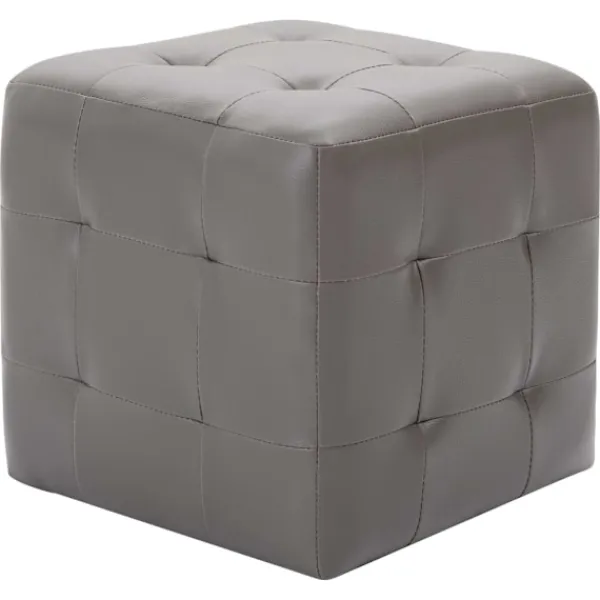 vidaXL Sittpuffar>Sängbord 2 st 30x30x30 cm konstläder