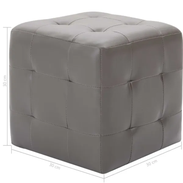 vidaXL Sittpuffar>Sängbord 2 st 30x30x30 cm konstläder