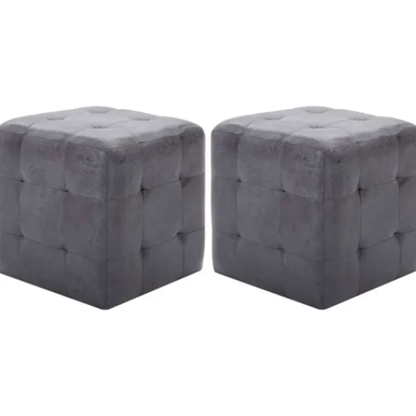 vidaXL Sittpuffar>Sängbord 2 st 30x30x30 cm konstmocka