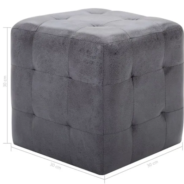 vidaXL Sittpuffar>Sängbord 2 st 30x30x30 cm konstmocka