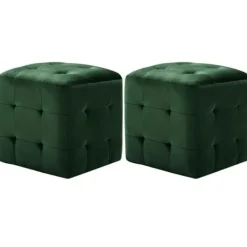 vidaXL Sittpuffar>Sängbord 2 st 30x30x30 cm sammetstyg
