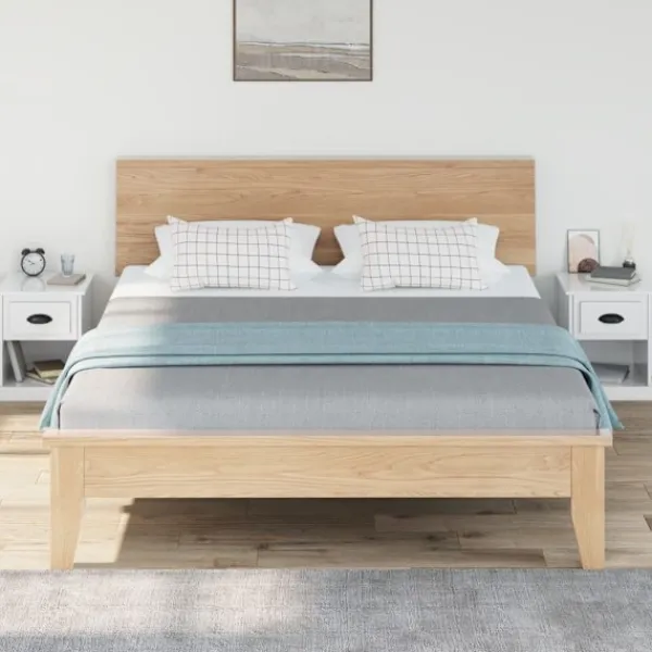 vidaXL Sängar>Sängbord 2 st högglans 39x39x47,5 cm konstruerat trä