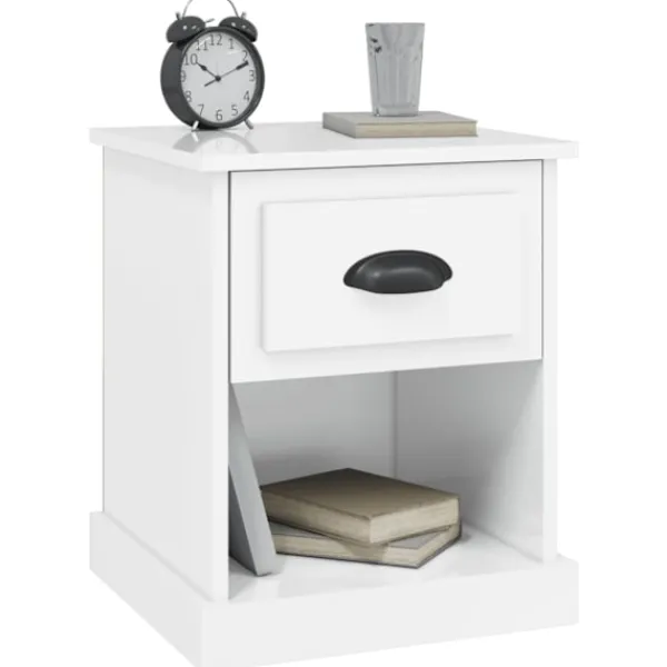 vidaXL Sängar>Sängbord 2 st högglans 39x39x47,5 cm konstruerat trä